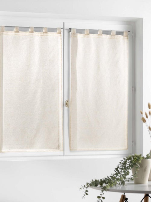 Par de cortinados pequenos com efeito de linho tecido - Kiabi