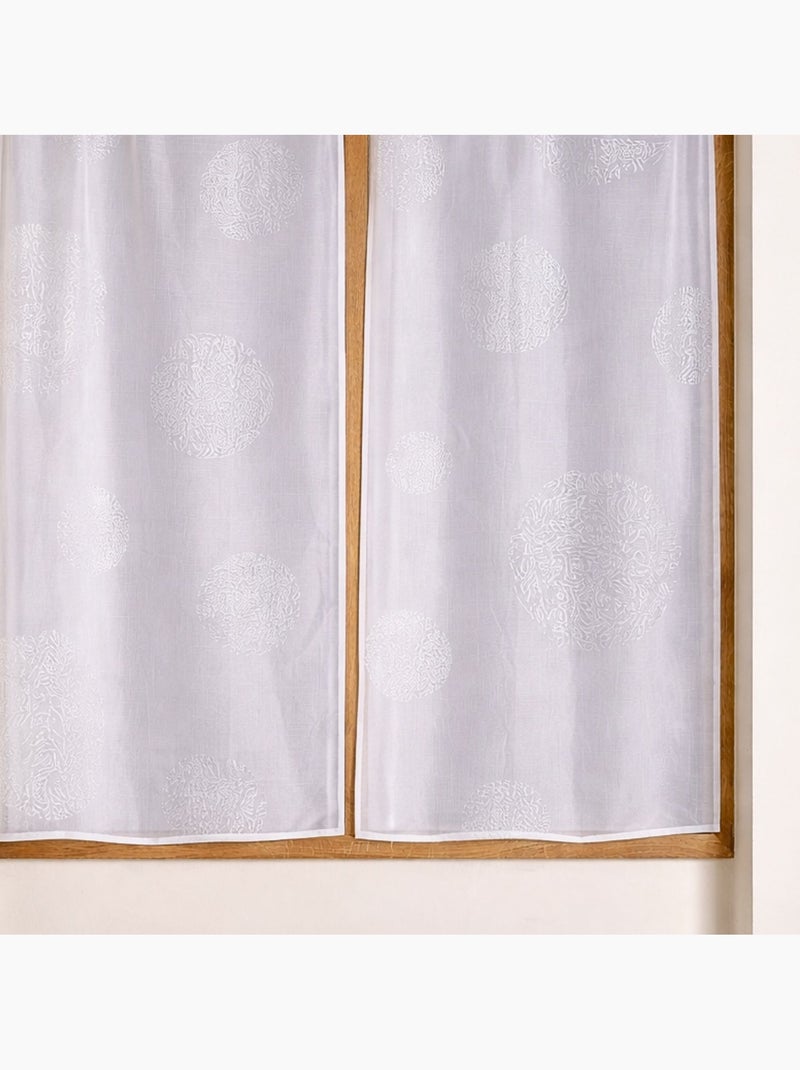 Par de cortinados pequenos com motivos prateados Branco - Kiabi