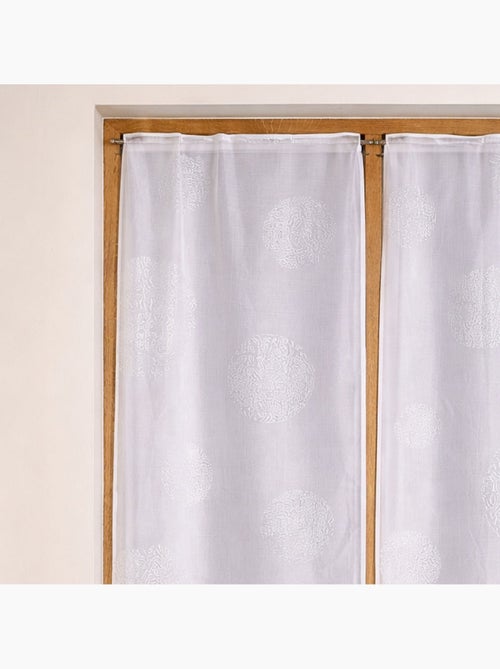 Par de cortinados pequenos com motivos prateados - Kiabi