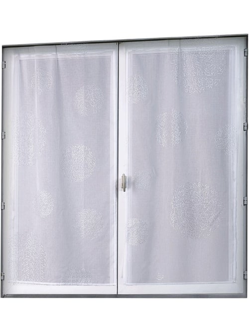 Par de cortinados pequenos com motivos prateados - Kiabi