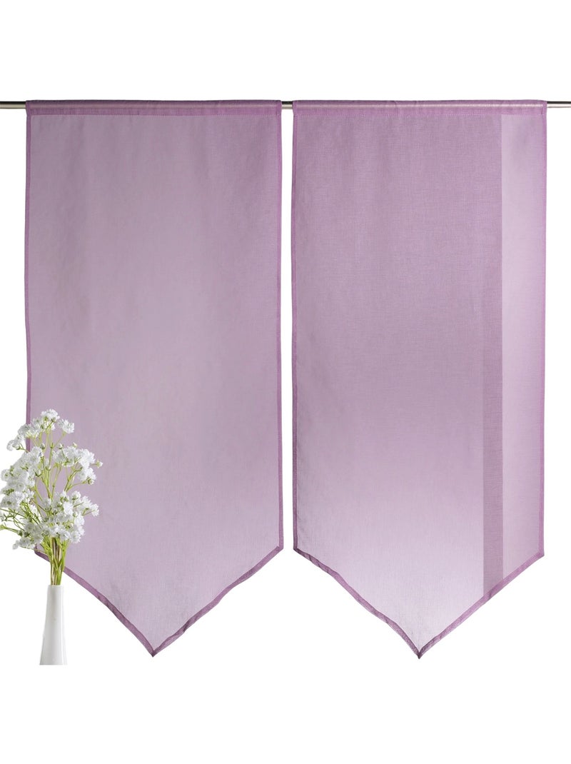 Par de cortinas baixas e pontiagudas Malva lilás - Kiabi