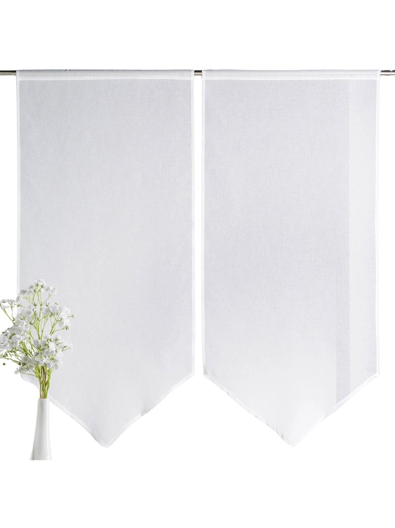 Par de cortinas baixas e pontiagudas Marfim - Kiabi