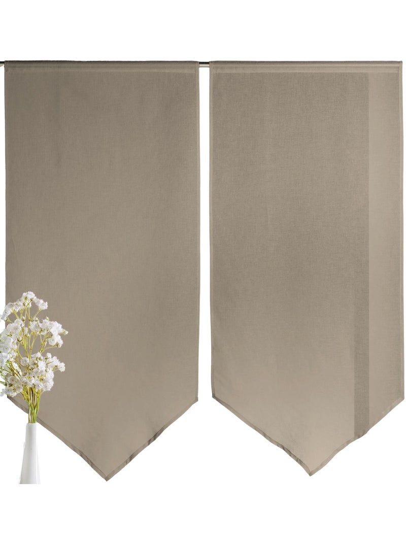 Par de cortinas baixas e pontiagudas Toupe - Kiabi