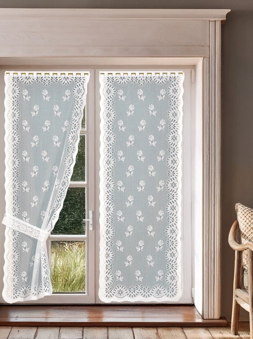 Par de cortinas «bonne-femme» com presilhas - Kiabi