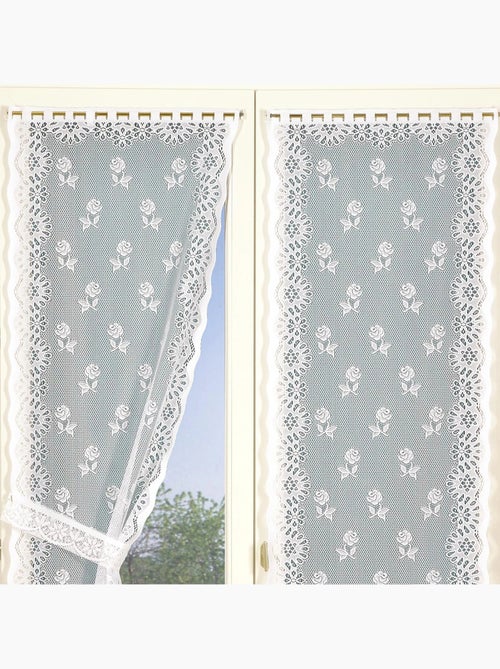 Par de cortinas «bonne-femme» com presilhas - Kiabi