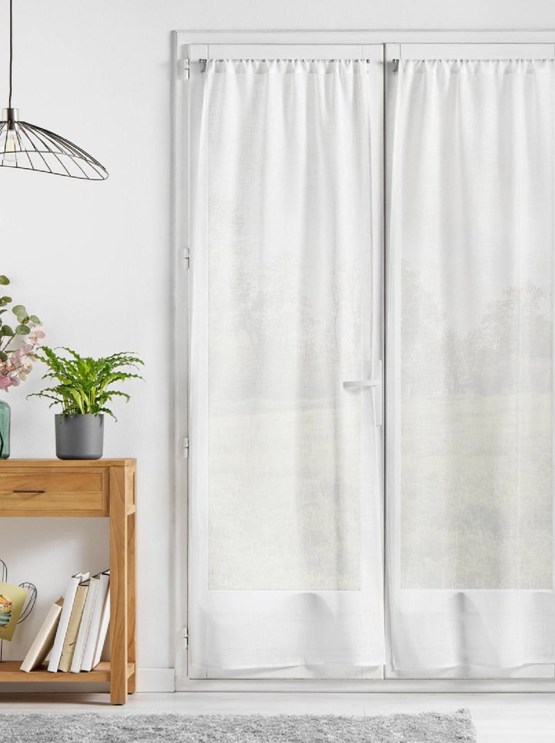 Par de cortinas de efeito linho branco haltona Branco - Kiabi