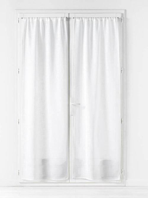 Par de cortinas de efeito linho branco haltona - Kiabi