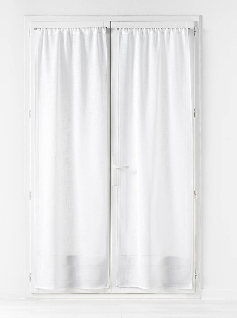 Par de cortinas de efeito linho branco haltona Branco - Kiabi