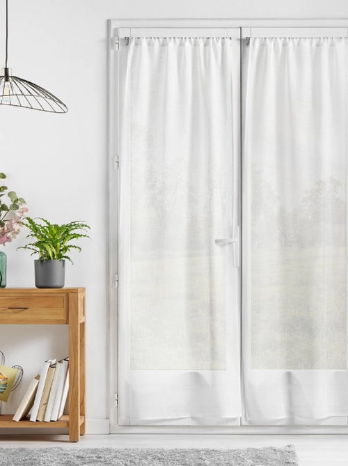 Par de cortinas de efeito linho branco haltona - Kiabi