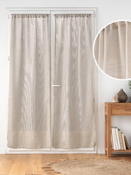 Par de cortinas de efeito linho branco haltona - Kiabi
