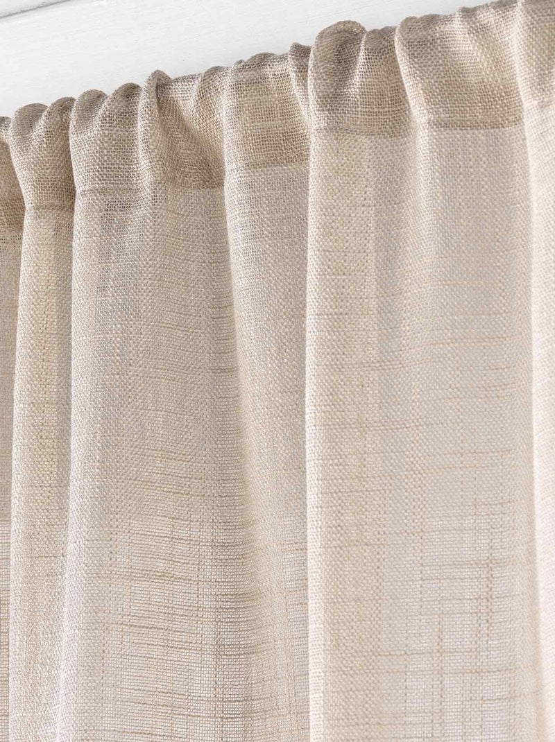 Par de cortinas de efeito linho branco haltona Castanho-tabaco - Kiabi