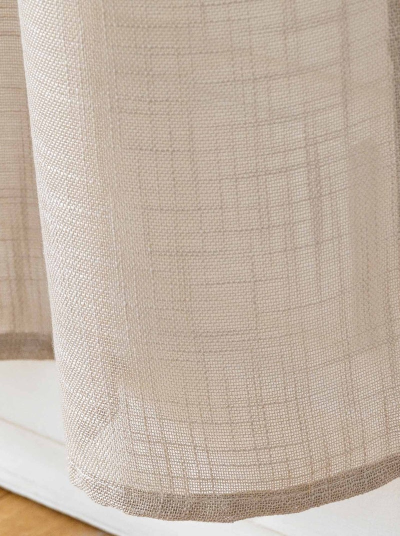 Par de cortinas de efeito linho branco haltona Castanho-tabaco - Kiabi