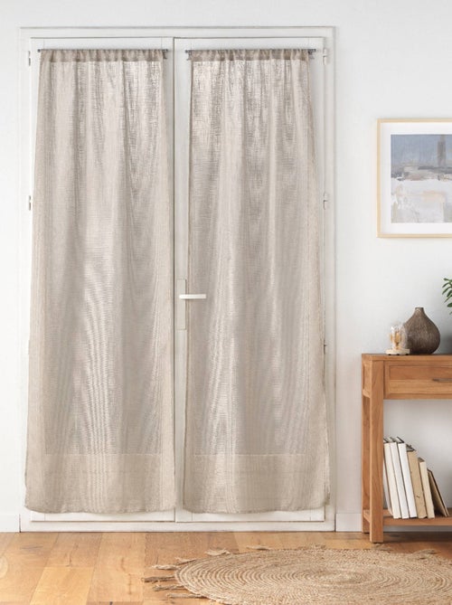 Par de cortinas de efeito linho branco haltona - Kiabi