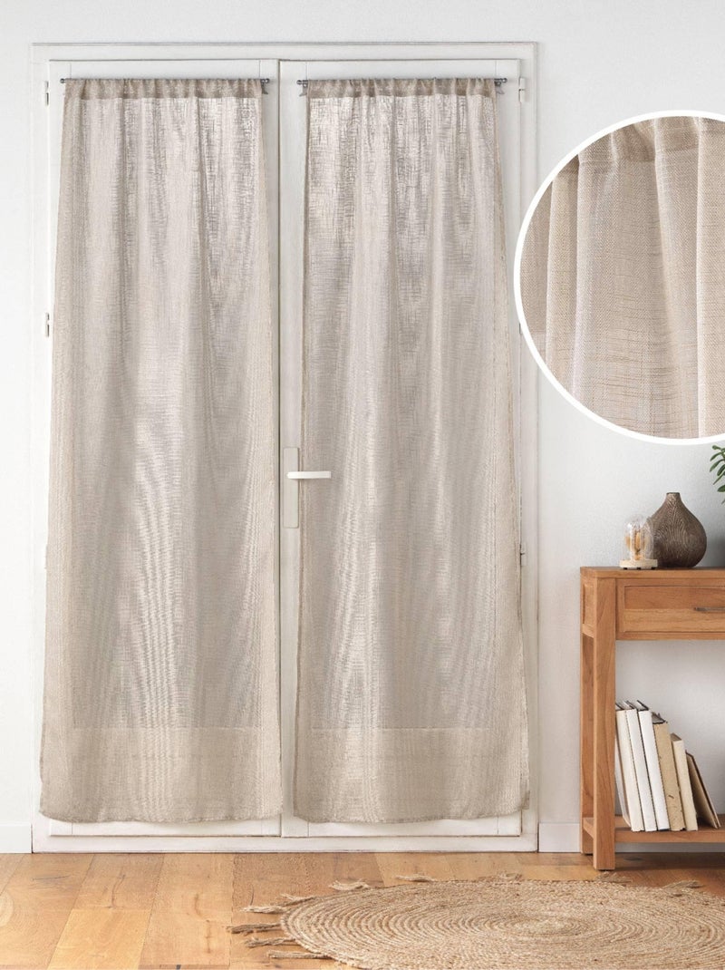 Par de cortinas de efeito linho branco haltona Castanho-tabaco - Kiabi