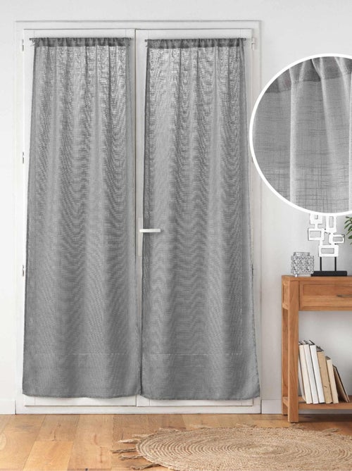 Par de cortinas de efeito linho branco haltona - Kiabi