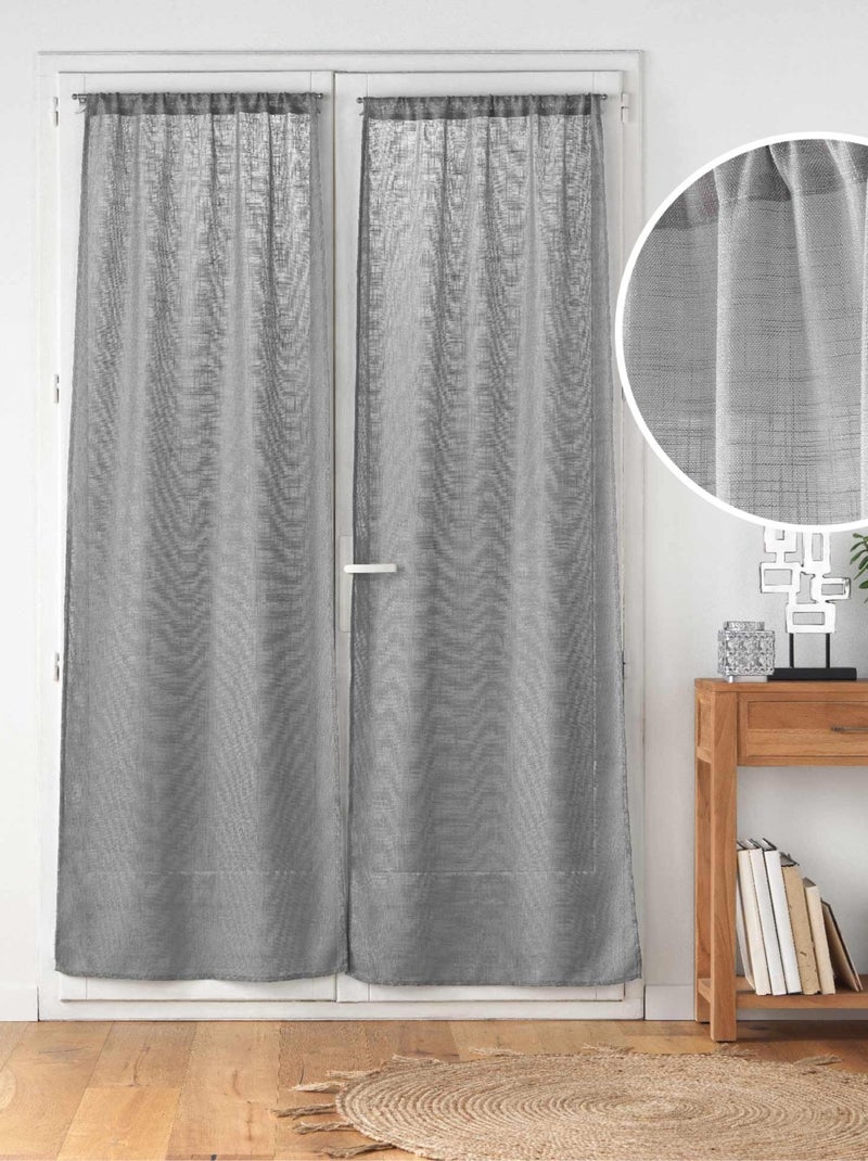 Par de cortinas de efeito linho branco haltona Cinza - Kiabi