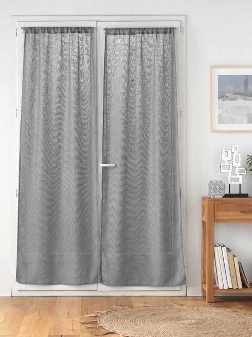 Par de cortinas de efeito linho branco haltona - Kiabi