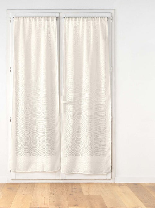 Par de cortinas de efeito linho branco haltona - Kiabi