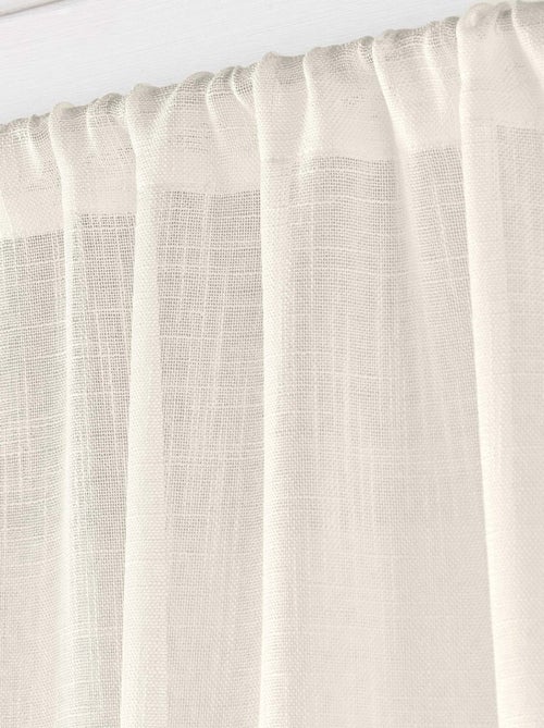 Par de cortinas de efeito linho branco haltona - Kiabi