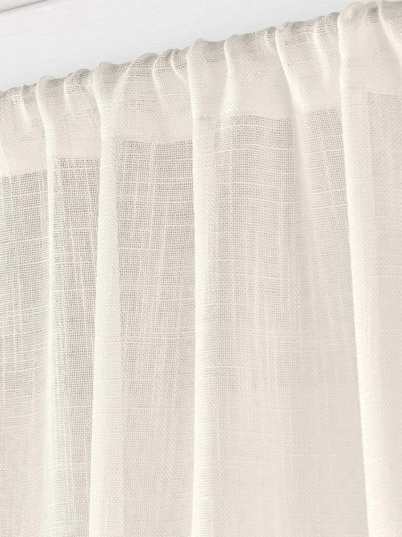 Par de cortinas de efeito linho branco haltona Madeira natural - Kiabi