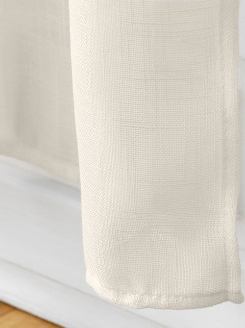Par de cortinas de efeito linho branco haltona - Kiabi