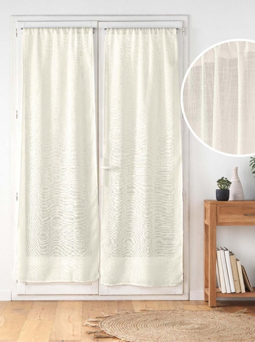 Par de cortinas de efeito linho branco haltona - Kiabi