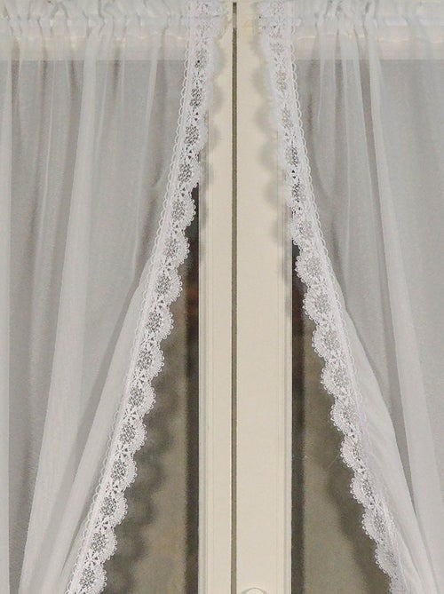 Par de cortinas de senhora com rebordo em macramé - Kiabi