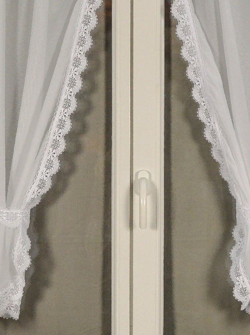 Par de cortinas de senhora com rebordo em macramé - Kiabi