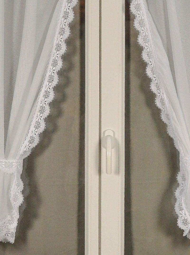 Par de cortinas de senhora com rebordo em macramé Branco - Kiabi