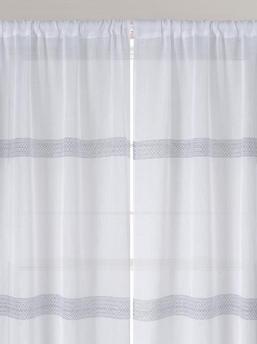 Par de cortinas pequenas às riscas - Kiabi