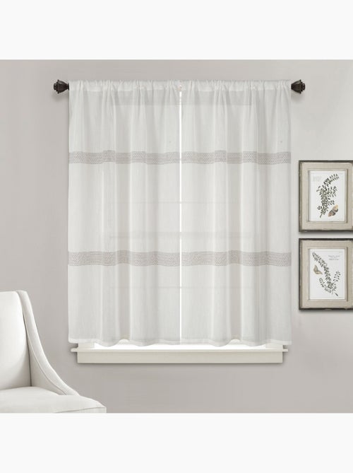 Par de cortinas pequenas às riscas - Kiabi
