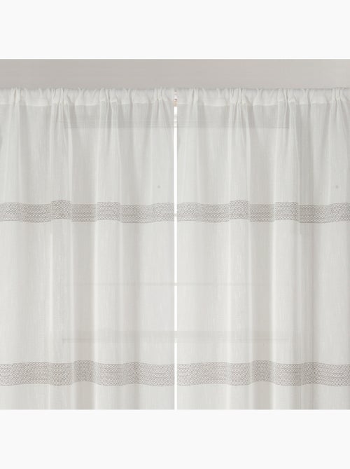 Par de cortinas pequenas às riscas - Kiabi