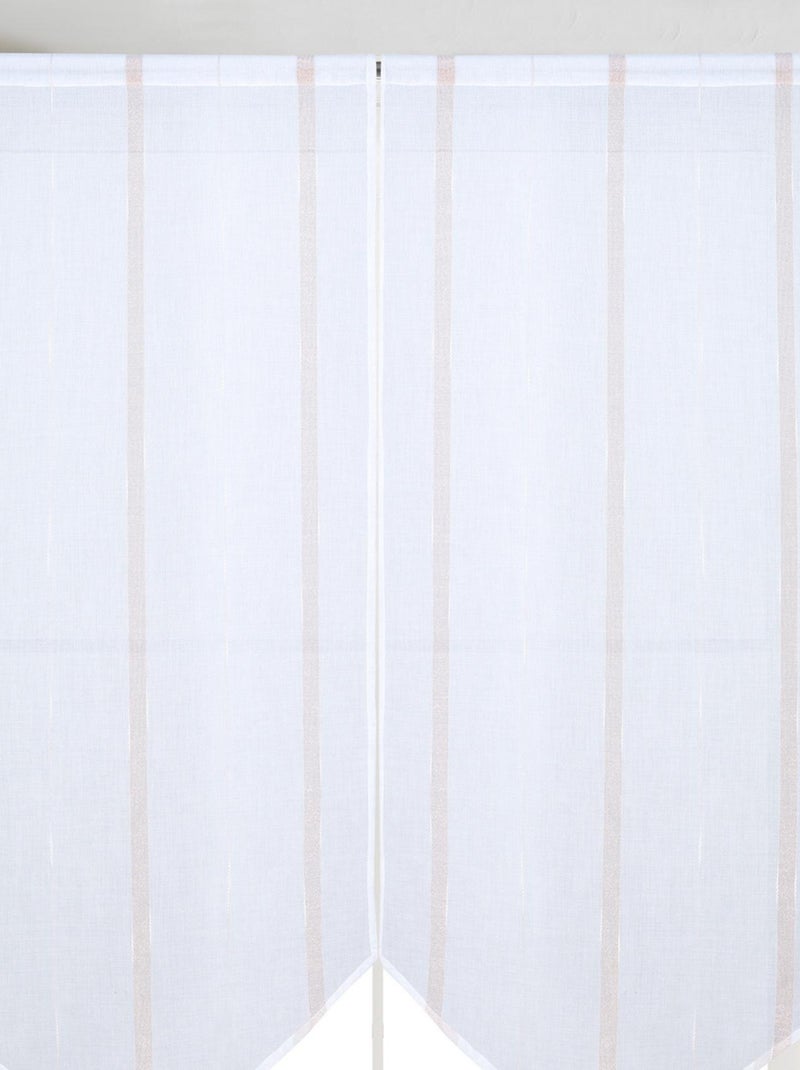 Par de cortinas pequenas com riscas verticais brilhantes Amarelo - Kiabi