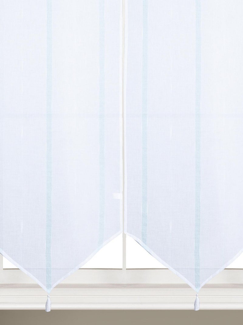 Par de cortinas pequenas com riscas verticais brilhantes Azul - Kiabi