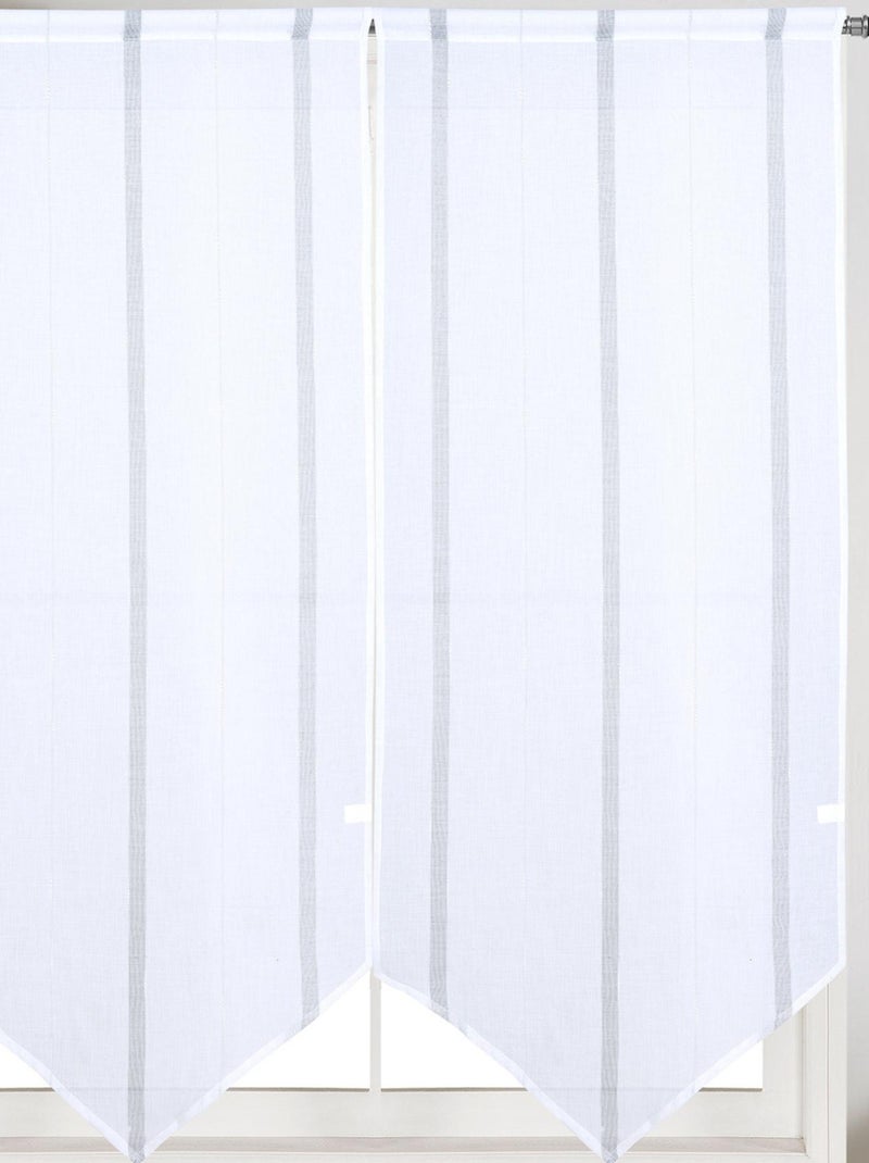 Par de cortinas pequenas com riscas verticais brilhantes Preto - Kiabi