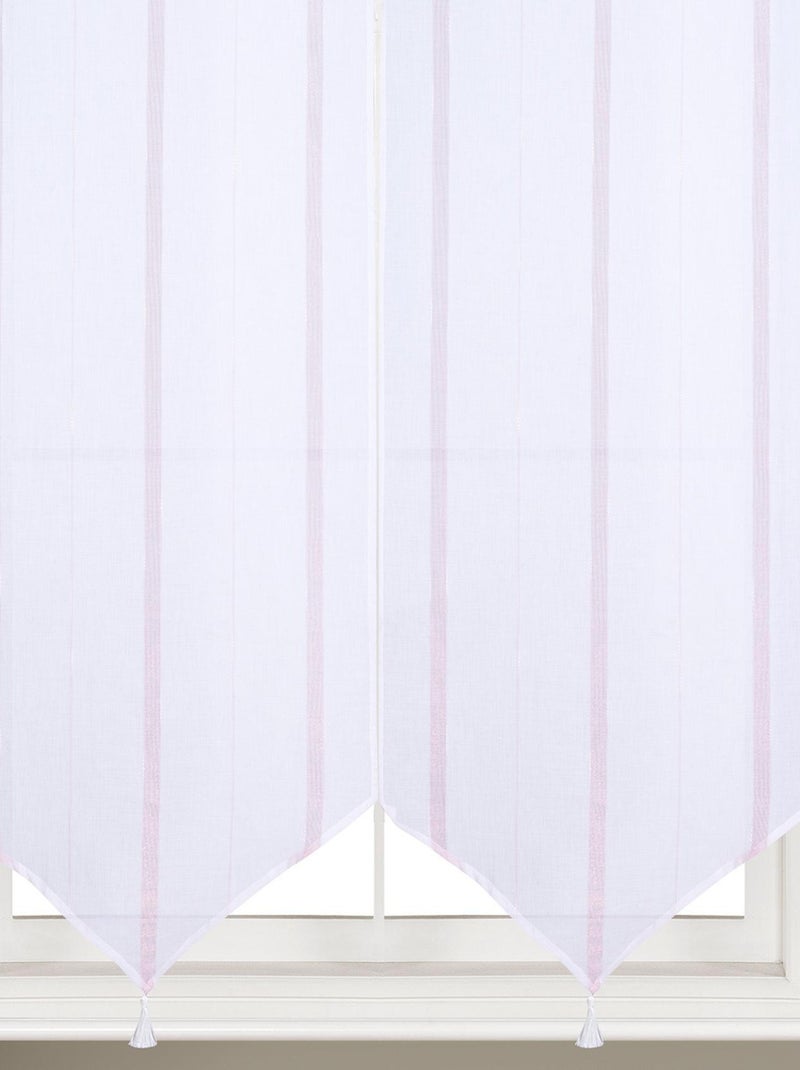 Par de cortinas pequenas com riscas verticais brilhantes Roxo - Kiabi