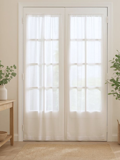 Par de cortinas rectas pequenas com acabamento de passagem de varão - Kiabi