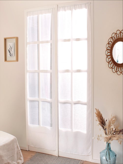 Par de cortinas rectas pequenas com acabamento de passagem de varão - Kiabi