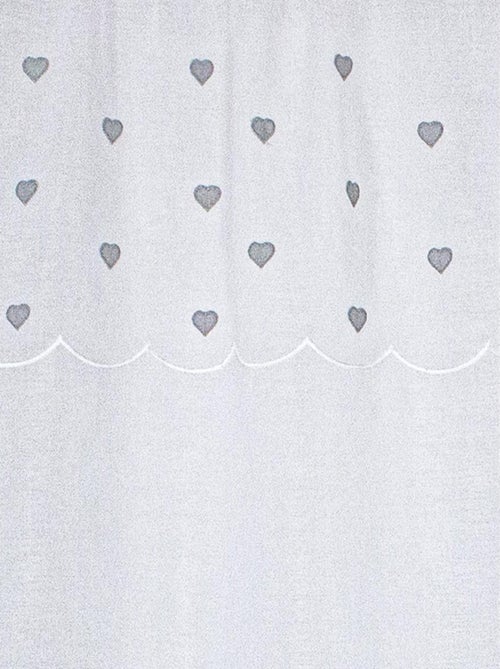 Par de cortinas rectas pequenas com corações na parte superior - Kiabi