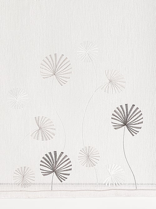 Par de cortinas transparentes bordadas com motivos florais - Kiabi