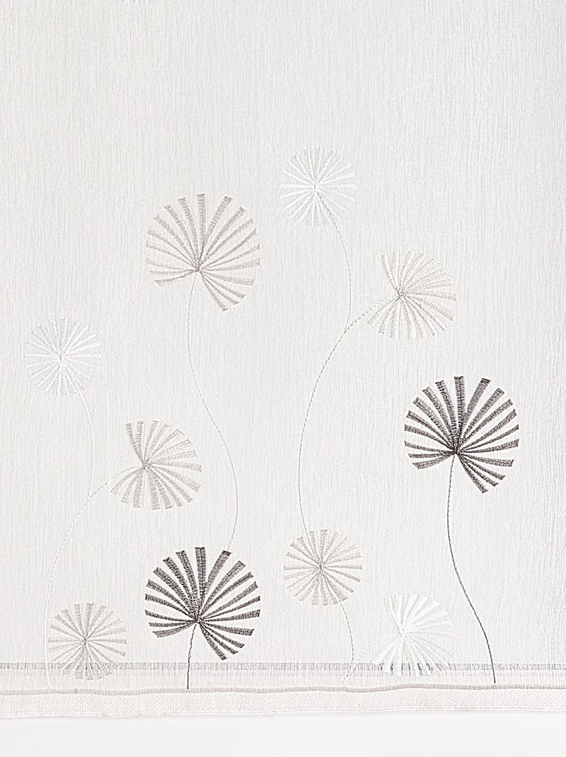 Par de cortinas transparentes bordadas com motivos florais Toupe - Kiabi