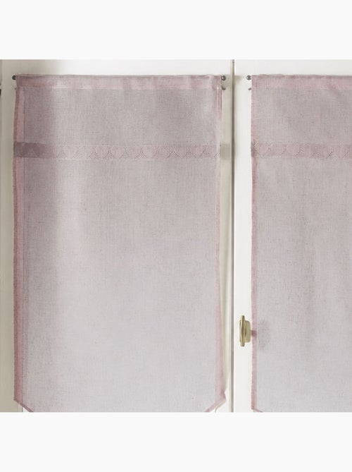 Par de cortinas transparentes com acabamento em macramé com motivos de corações - Kiabi Par de cortinas transparentes com acabamento em macramé com motivos de corações - Kiabi