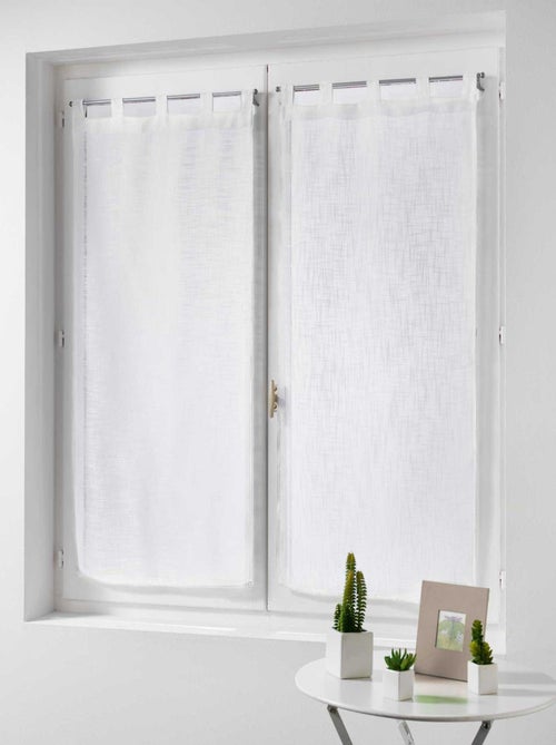 Par de cortinas transparentes com efeito de linho - Kiabi