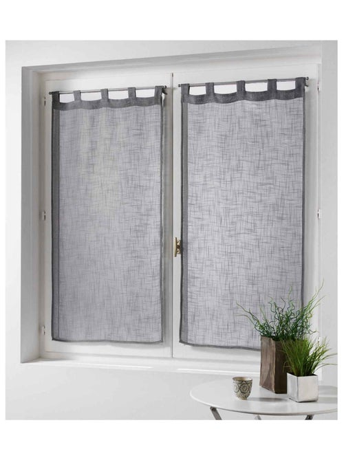 Par de cortinas transparentes com efeito de linho - Kiabi