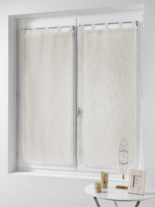Par de cortinas transparentes com efeito de linho - Kiabi