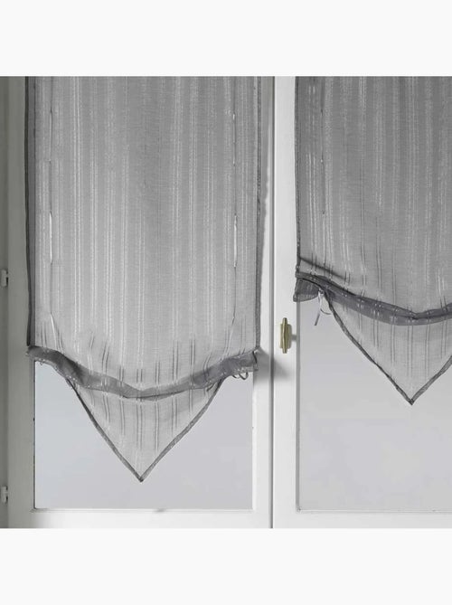 Par de cortinas transparentes com pontas e fios de lurex - Kiabi