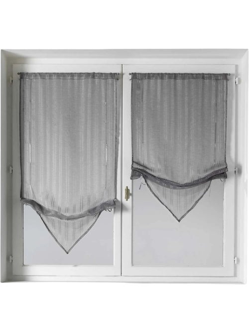 Par de cortinas transparentes com pontas e fios de lurex - Kiabi