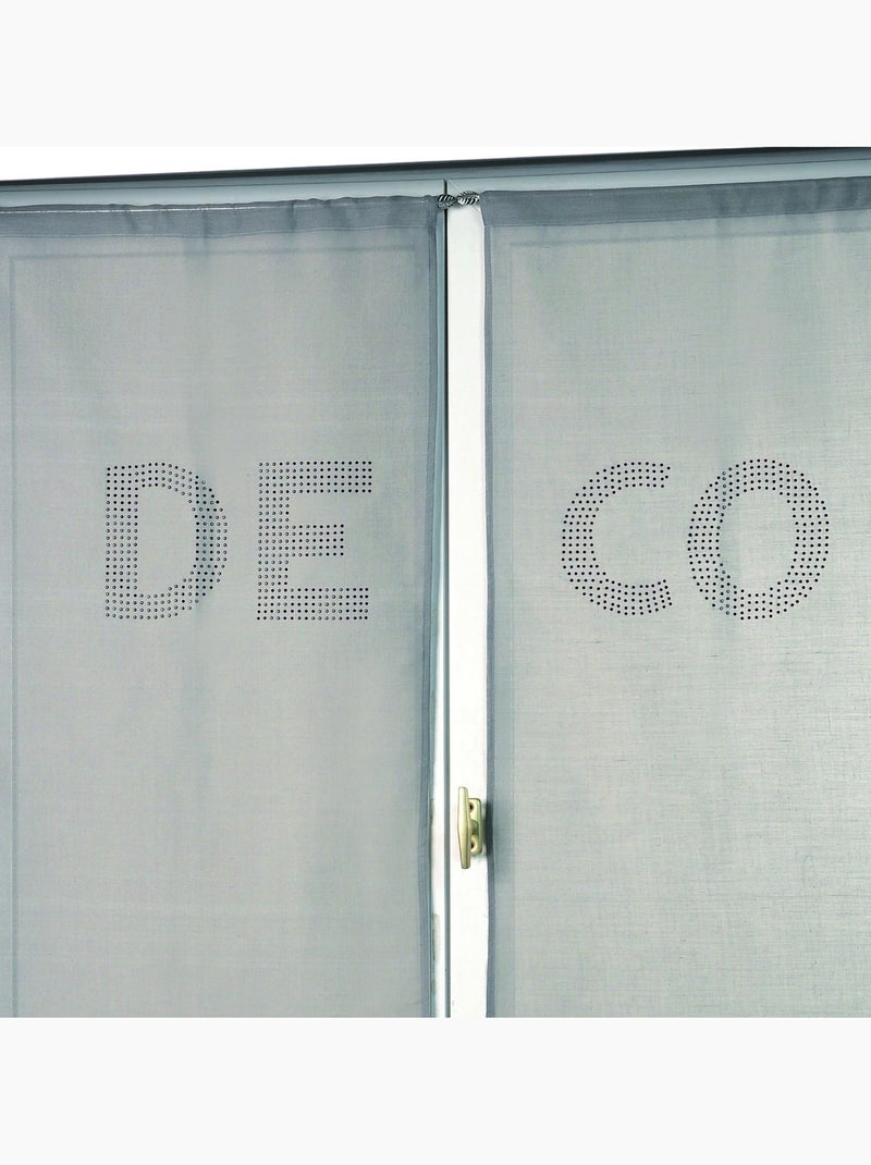 Par de cortinas transparentes com strass «deco» Cinza claro - Kiabi