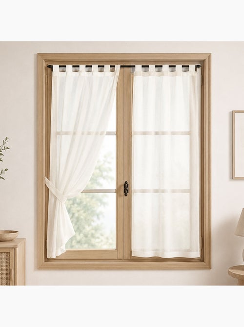 Par de cortinas transparentes lisas e leves - Kiabi