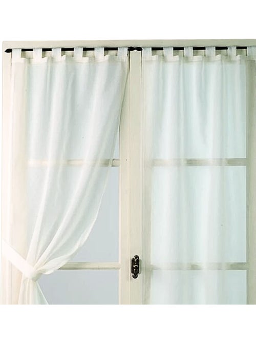 Par de cortinas transparentes lisas e leves - Kiabi